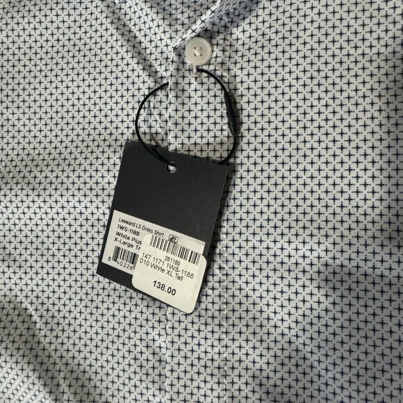 Mizzen+Main Shirt Mens XL Tall White Leeward Trim Fit LS Micro Print 1WS-1188 - Picture 3 of 9